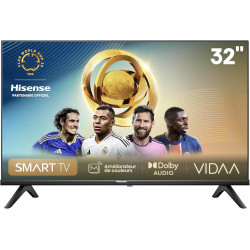 Hisense Téléviseur connecté 32 Pouces 32A4N - Full HD TV 60Hz, Mode Sport IA, Dolby Audio, VIDAA OS TV avec Youtube, Netflix