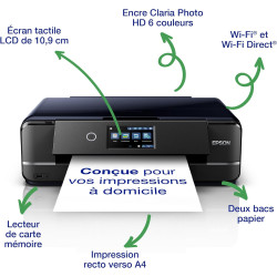 Epson Imprimante Expression Photo XP-970, Multifonction 3-en-1 : Imprimante recto verso / Scanne