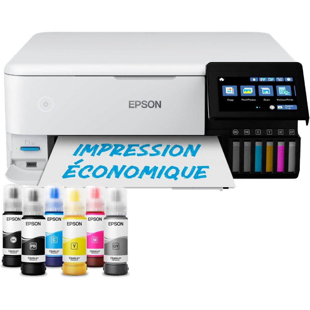 Imprimante photo A4 EcoTank ET-8500 avec réservoir d’encre et Wi-Fi